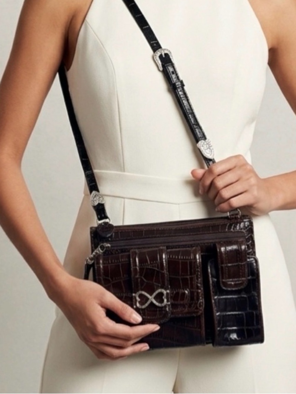 Brighton Leather Wallet Crossbody Bag